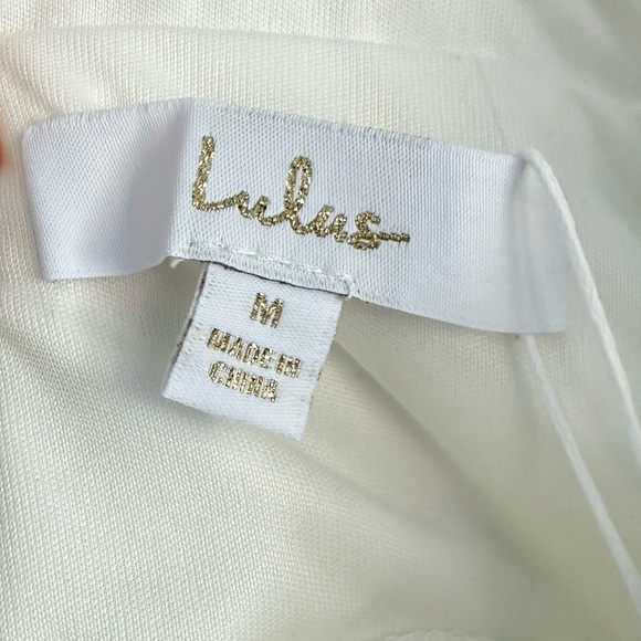 NWT Lulus Sweetest Beloved White Mesh Embroidered Sleeveless Maxi Dress Medium - Picture 9 of 9